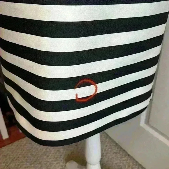 Kate Spade New York Black and Cream Midi Cotton/Silk Zippered Back Womens Size 8 - Picture 13 of 16